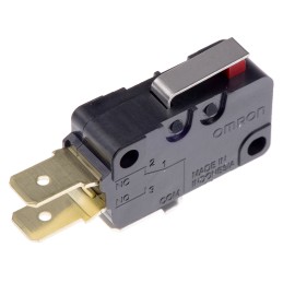 1 pcs - Omron Short Hinge Lever Micro Switch, Tab Terminal, 16 A @ 250 V ac, SPDT, IP40