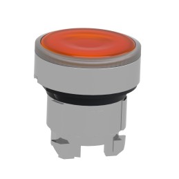 1 pcs - Schneider Electric Harmony XB4 Series Orange Illuminated Spring Return Push Button Head, 22mm Cutout, IP66, IP67, IP69K
