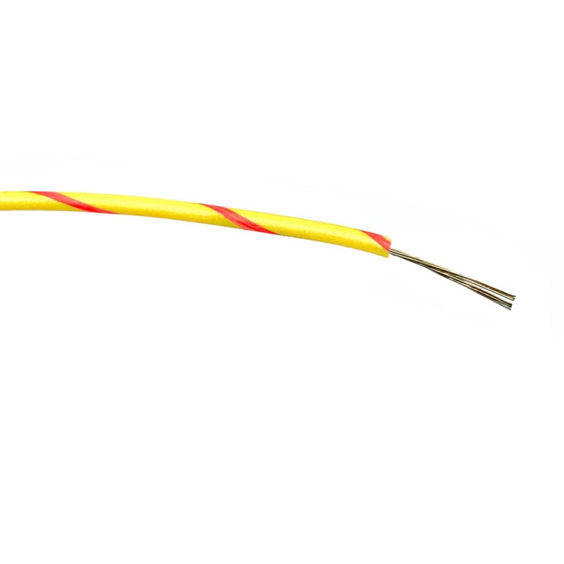 1 Reel of 100 M - RS PRO Red/Yellow 0.22 mm² Hook Up Wire, 7/0.2 mm, 100m, PVC Insulation