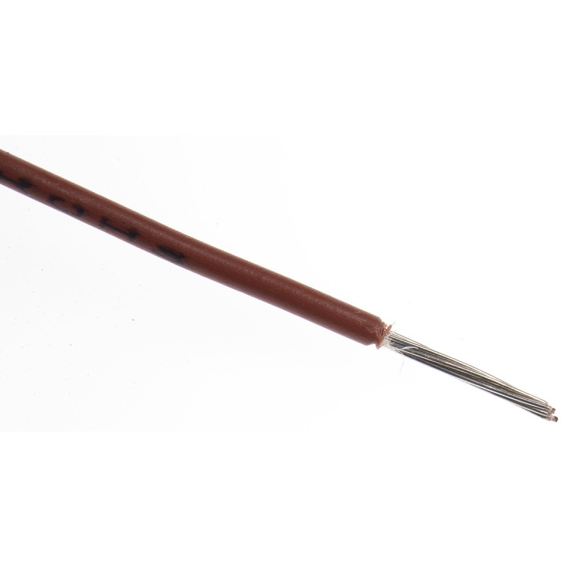 1 Reel of 30 M - Alpha Wire Brown 0.2 mm² Hook Up Wire, 24 AWG, 7/0.20 mm, 30m, SR-PVC Insulation