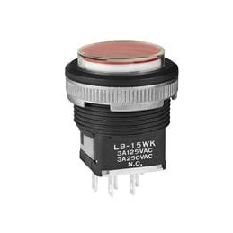 1 pcs : LB15WKW01-5C-JC - Pushbutton Switches SPDT ON-(ON) RED Ag PNL SEAL BLK HOUSING