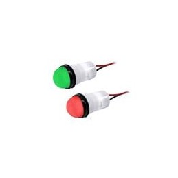 1 pcs : PML50SRGFVW - LED Panel Mount Indicators 520mcd 1370mcd Semi Dome Red Green Flex