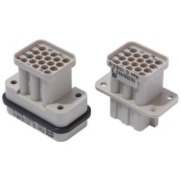 10 pcs - HARTING Heavy Duty Power Connector Insert, Male, Han Q Series, 17 Contacts