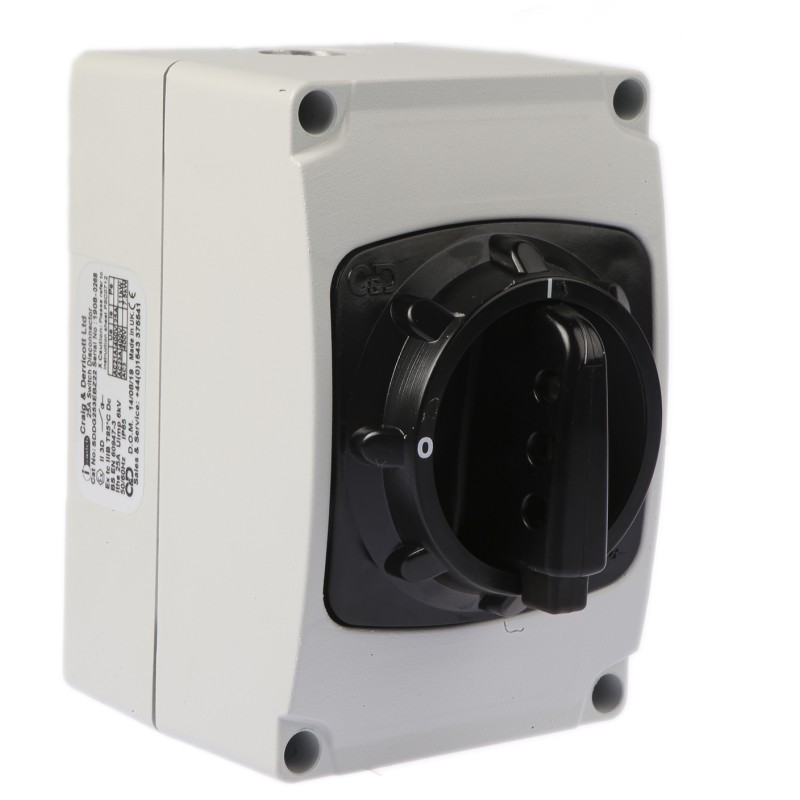 1 pcs - Craig & Derricott 3P Pole Isolator Switch - 25A Maximum Current, 11kW Power Rating