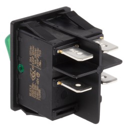 1 pcs - Molveno Illuminated DPST, On-None-Off Rocker Switch Panel Mount