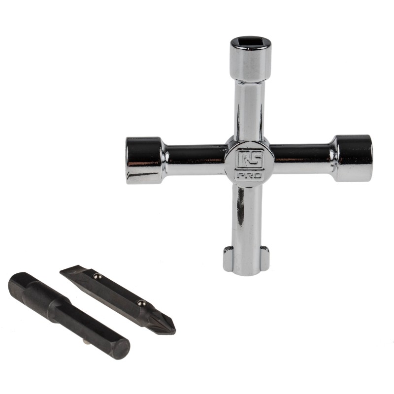 1 pcs - RS PRO Diecast Zinc 5-way Control Cabinet Key