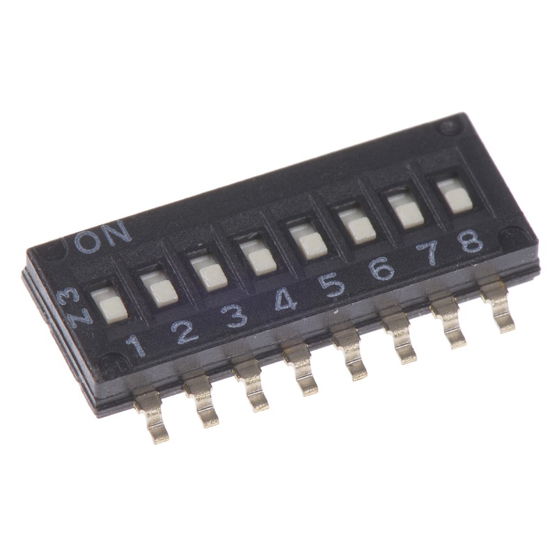 1 pcs - Omron 8 Way Surface Mount DIP Switch 8P