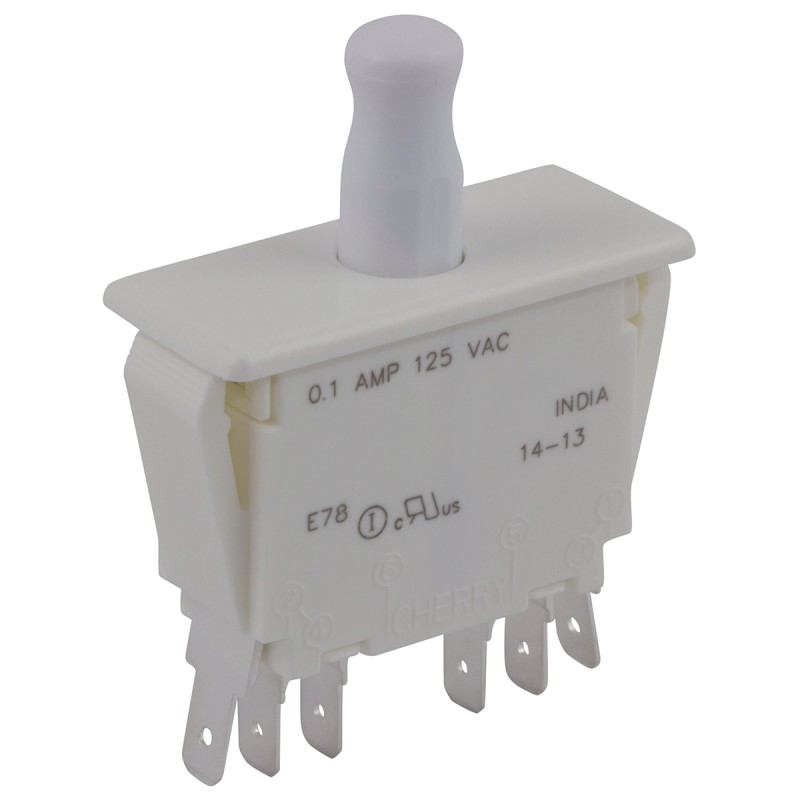 1 pcs - ZF Door Micro Switch, Button, DPDT 100 mA @ 125 V ac, -40 - +85°C