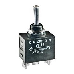 1 pcs : WT13T - Toggle Switches ON OFF ON SPDT Screw Lug Panel Mnt