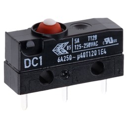 1 pcs - ZF Button Micro Switch, PCB Terminal, 6 A @ 250 V ac, SPDT, IP6K7