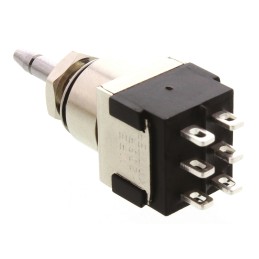 1 pcs - KNITTER-SWITCH Miniature Push Button Switch, Momentary, Panel Mount, 5.6mm Cutout, DPDT, 125/250V ac, IP67