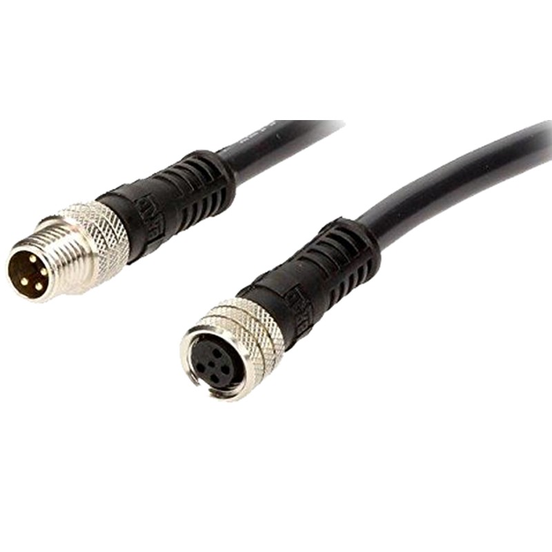 1 pcs - Brad from Molex Straight Female 4 way M8 to Straight Male 4 way M8 Sensor Actuator Cable, 2m