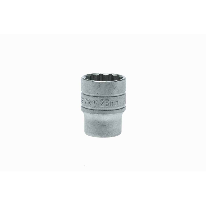 1 pcs - Teng Tools 1/2 in Drive 23mm Standard Socket, 12 point, 38 mm Overall Length