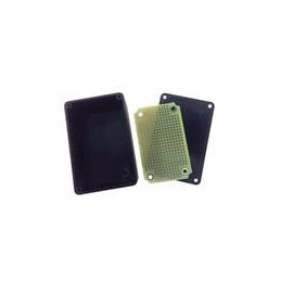 1 pcs : B03-7100 - PCBs & Breadboards Black ABS Plastic Project Box with matching non-plated protoboard, FR4 0.062'. Box Dim 3.