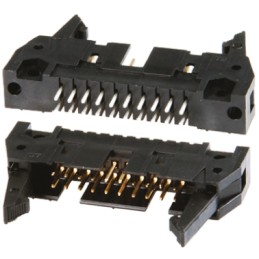 1 pcs - TE Connectivity AMP-LATCH Series Straight Through Hole PCB Header, 20 Contact(s), 2.54mm Pitch, 2 Row(s), Shrouded