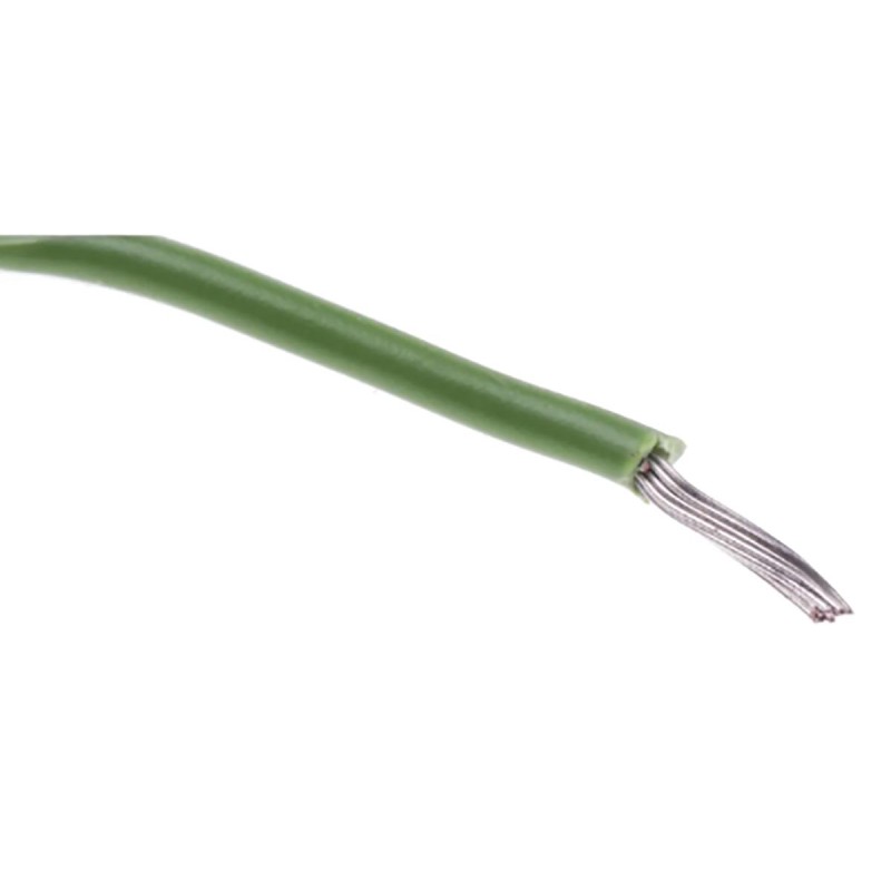 100 pcs - RS PRO Green 0.2 mm² Hook Up Wire, 24 AWG, 7/0.2 mm, 100m, PVC Insulation