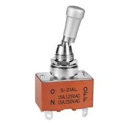 1 pcs : S21AL - Toggle Switches DPST ON-OFF MED CAP SOLDER LUG