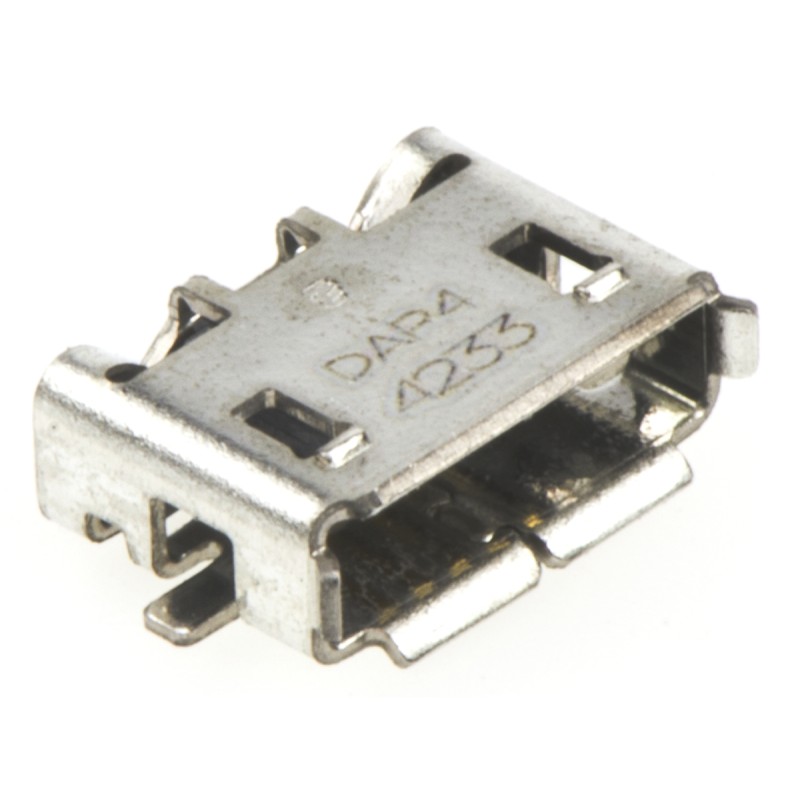 10 pcs - TE Connectivity Right Angle, SMT, Socket Type Micro AB 2.0 USB Connector