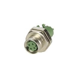1 pcs : 21023812431 - Circular Metric Connectors M8 D-code 4pin FML straight pcb mnt (THR) w/ housing front mnt shielded IP67