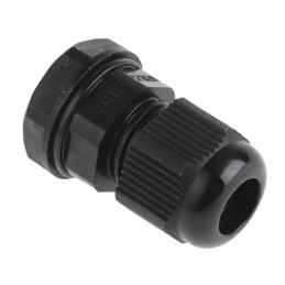 1 Bag of 5 - RS PRO Black Nylon Cable Gland, M12 Thread, 3mm Min, 6.5mm Max, IP68