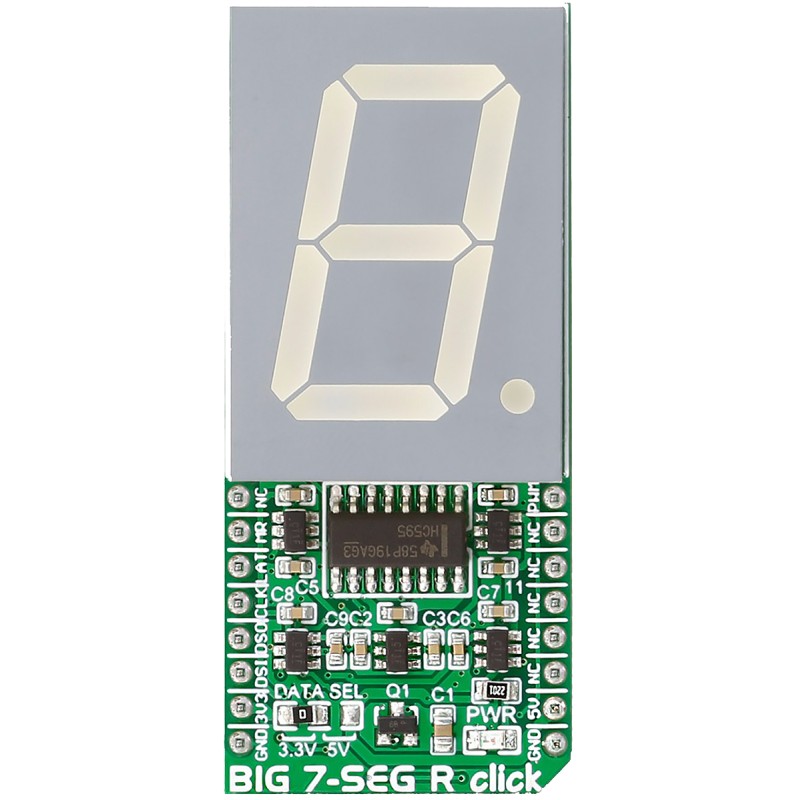 1 pcs - MikroElektronika MIKROE-2269, Big 7-Seg R Click 7 Segment Display mikroBus Click Board With SC10-21SRWA