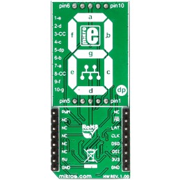 1 pcs - MikroElektronika MIKROE-2269, Big 7-Seg R Click 7 Segment Display mikroBus Click Board With SC10-21SRWA
