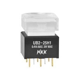 1 pcs : UB225SKG035D-1JB - Pushbutton Switches ON(ON) PC AMBER LED SCULPTRD CLR/WHT CAP