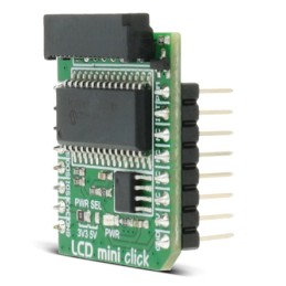 1 pcs - MikroElektronika MIKROE-2453, LCD Mini Click LCD Display Adapter Board With 2x16 Monochrome Character Display
