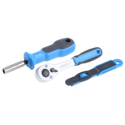 1 pcs - Gedore 40-Piece Metric 1/4 in Standard Socket/Bit Set with Ratchet, 12 point