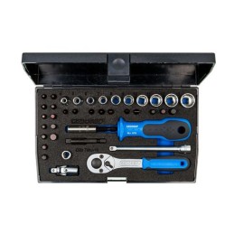 1 pcs - Gedore 40-Piece Metric 1/4 in Standard Socket/Bit Set with Ratchet, 12 point