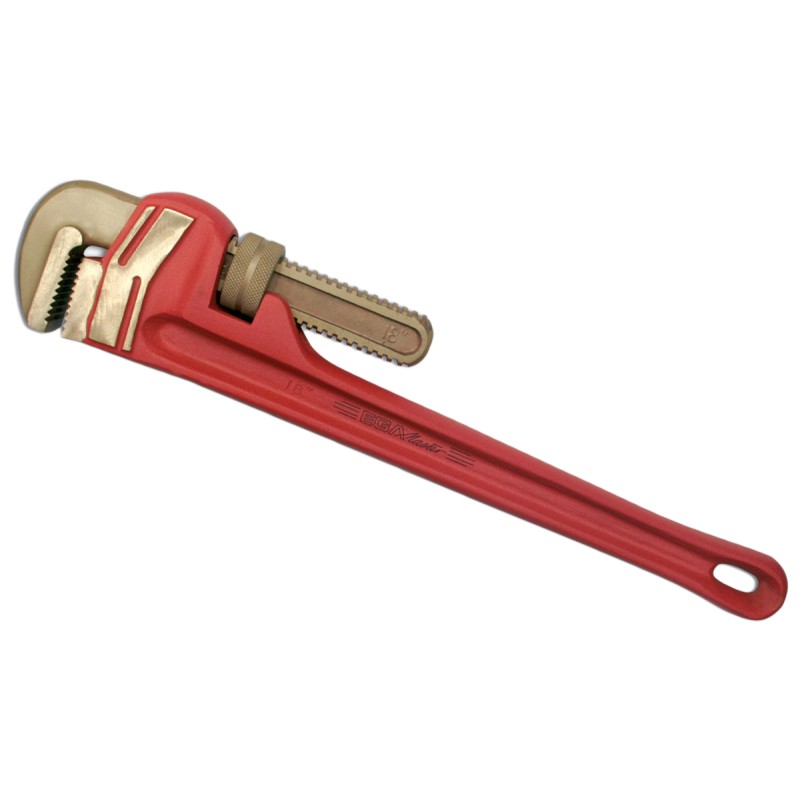 1 pcs - Ega-Master Pipe Wrench, 304.8 mm Overall, 60.8mm Jaw Capacity, Metal Handle, Non-Sparking