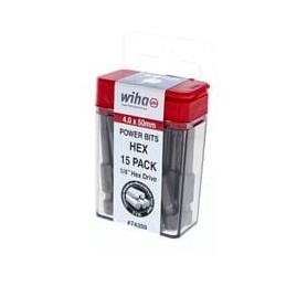 1 pcs : 74359 - Screwdrivers, Nut Drivers & Socket Drivers Hex Power Bit 4.0 x 50mm - 15 pack