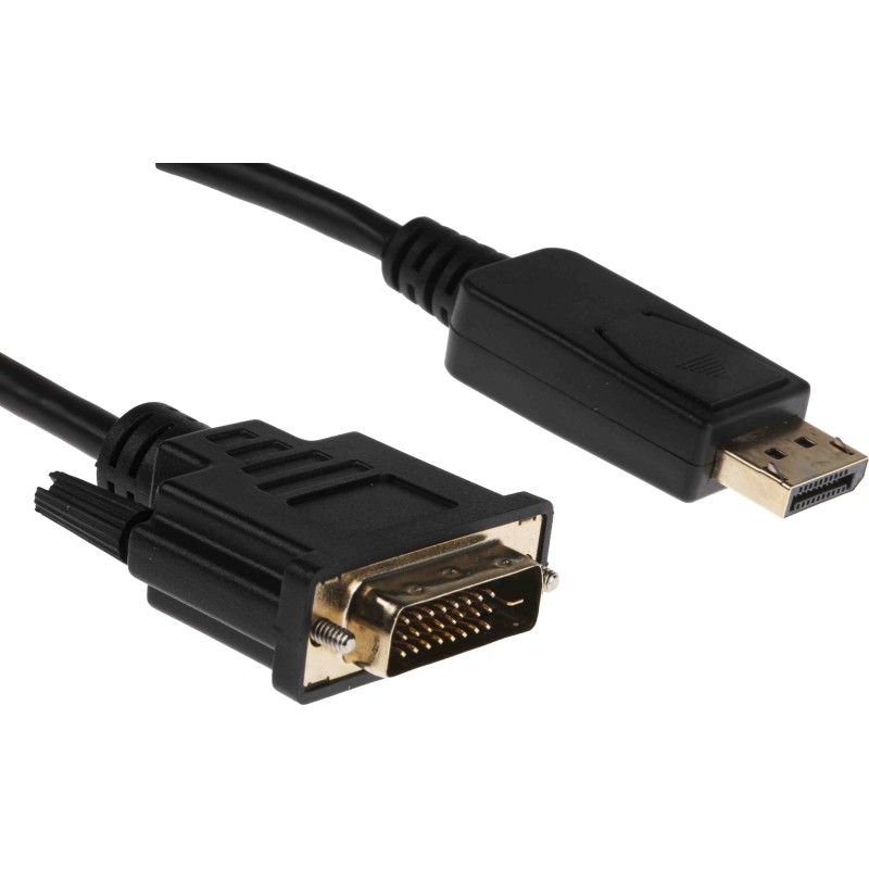 1 pcs - RS PRO Male DisplayPort to Male DVI-D, PVC Cable, 1080p, 1m