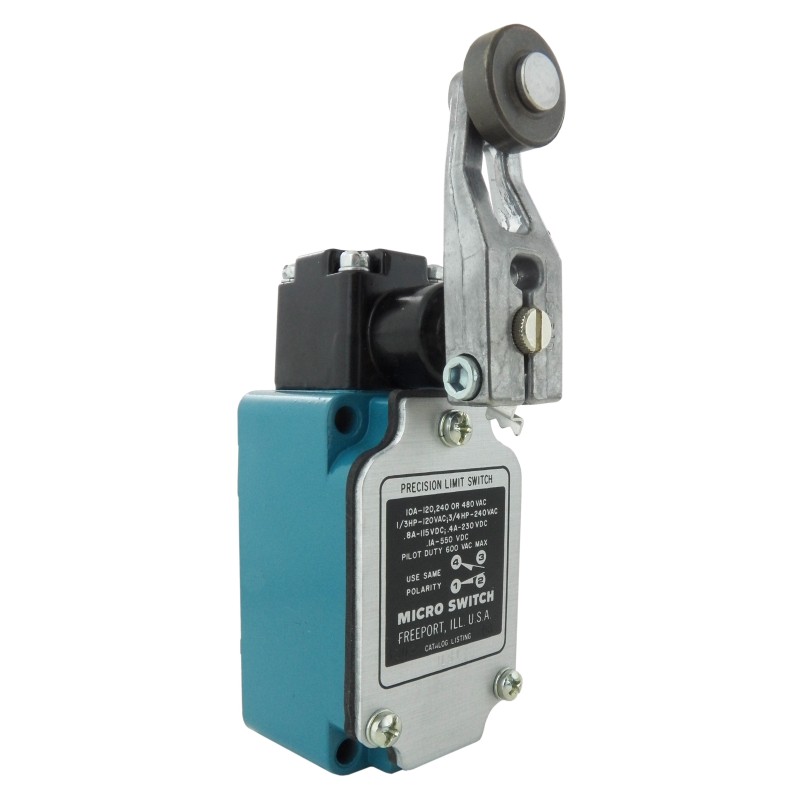 1 pcs - Honeywell Roller Lever Limit Switch, 1NC/1NO, IP67, SPDT, Die Cast Zinc Housing, 480V ac ac Max, 10A Max