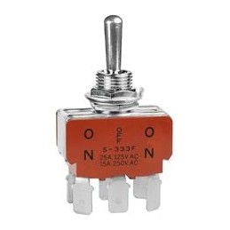 1 pcs : S333F/U - Toggle Switches 20A 125-250VAC 20VDC DPDT ON-OFF-ON QC