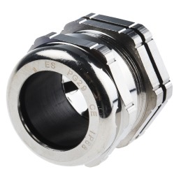1 pcs - RS PRO Metallic Nickel Plated Brass Cable Gland, PG29 Thread, 18mm Min, 25mm Max, IP68
