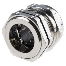1 pcs - RS PRO Metallic Nickel Plated Brass Cable Gland, PG29 Thread, 18mm Min, 25mm Max, IP68