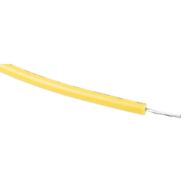 1 Reel of 100 - RS PRO Yellow 0.2 mm² Hook Up Wire, 24 AWG, 11/0.16 mm, 100m, XLPE Insulation
