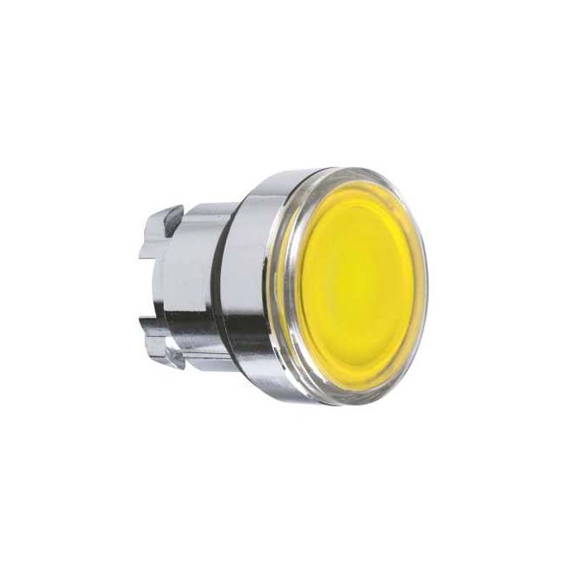 1 pcs - Schneider Electric Harmony XB4 Series Yellow Momentary Push Button Head, 22mm Cutout, IP66, IP67, IP69K