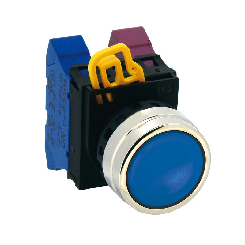 1 pcs - Idec YW4B Series Blue Maintained Push Button Head, 22mm Cutout, IP65