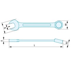 1 pcs - Facom Spanner, 24mm, Metric, Double Ended, 265 mm Overall