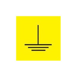 1 pcs : PESC-H-E - Labels & Industrial Warning Signs ELECT SYMBOL EARTH .51X.51 BLK/YL