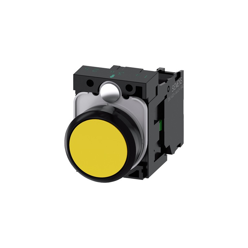 1 pcs - Siemens SIRIUS ACT Series Push Button Complete Unit, Panel Mount, 22mm Cutout, SPST