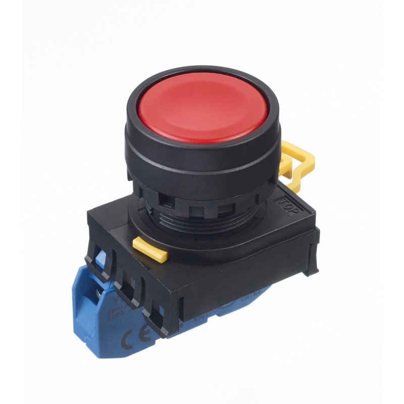 1 pcs - Idec YW Series Illuminated Push Button Complete Unit, Panel Mount, 22mm Cutout, SPST, IP65