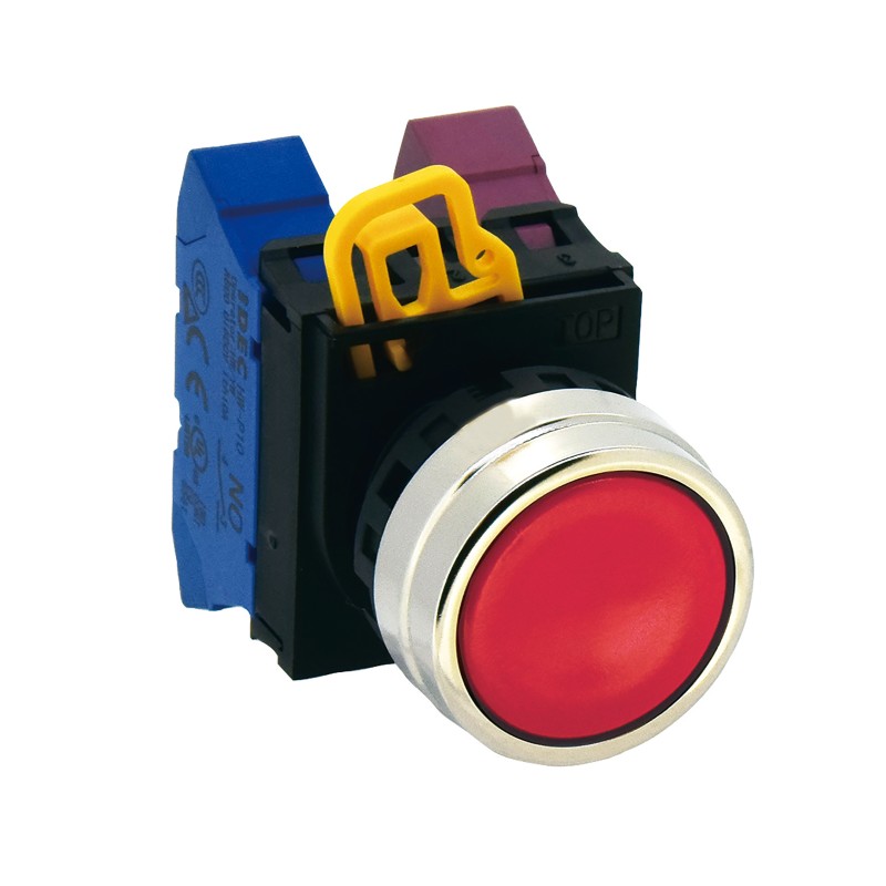 1 pcs - Idec YW4B Series Red Maintained Push Button Head, 22mm Cutout, IP65