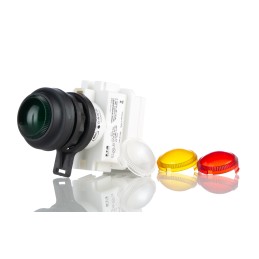 1 pcs - Eaton, Panel Mount LED Pilot Light, 30mm Cutout, IP66, Round, 250V ac/dc