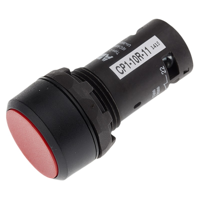 1 pcs - ABB Compact Series Push Button, Momentary, Panel Mount, 22mm Cutout, SPDT, 300V, IP69K