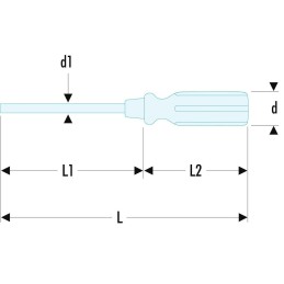 1 pcs - Facom Phillips Screwdriver, PH1 Tip, 100 mm Blade, 200 mm Overall
