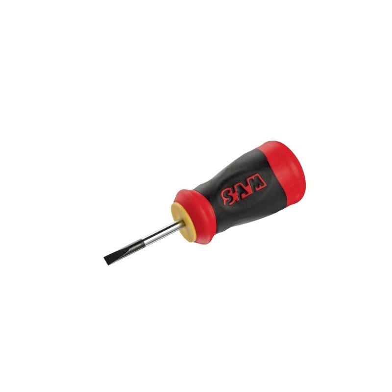 1 pcs - SAM Slotted Stubby Screwdriver, 35 mm Blade, 91.5 mm Overall