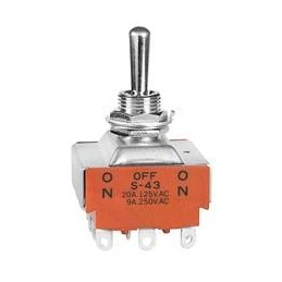 1 pcs : S43 - Toggle Switches 4PDT ON-OFF-ON SOLDER LUG